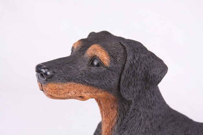 Doberman Pinscher pet dog cremation urn figurine, face