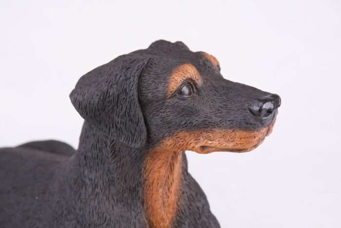 Doberman Pinscher pet dog cremation urn figurine, face