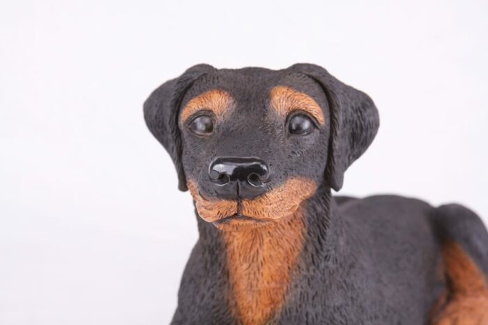 Doberman Pinscher pet dog cremation urn figurine, face