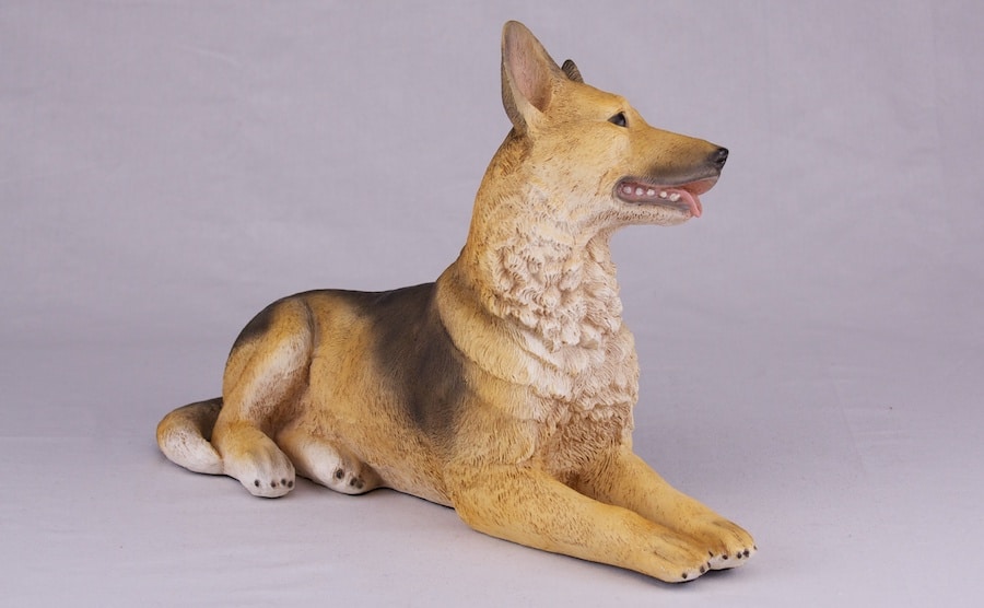 German Shepherd, Black & Tan dog cremation figurine