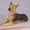 German Shepherd pet dog cremation urn figurine, with ruler