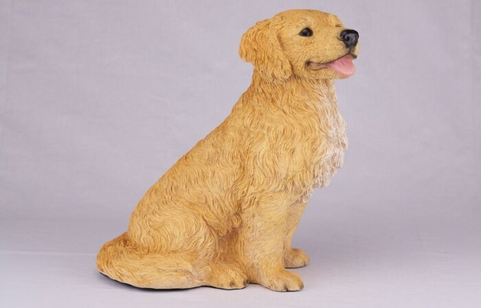 Golden Retriever pet dog cremation urn figurine