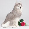 Husky pet dog cremation urn figurine