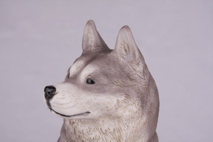 Husky pet dog cremation urn figurine, head