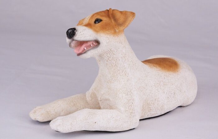 Jack Russell pet dog cremation urn figurine