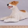 Jack Russell pet dog cremation urn figurine, with ruler