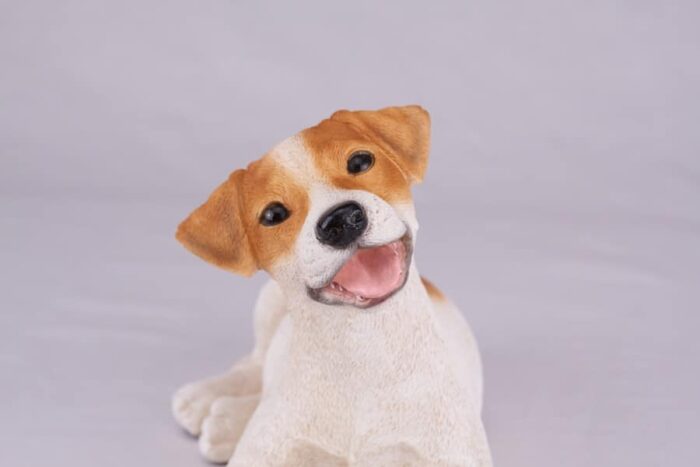 Jack Russell pet dog cremation urn figurine, face