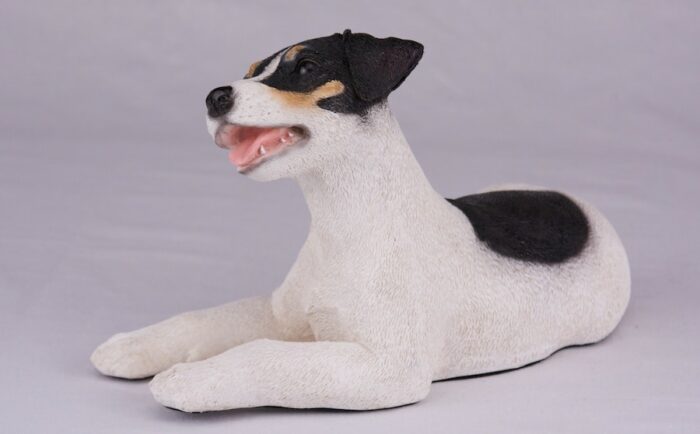 Jack Russell pet dog cremation urn figurine