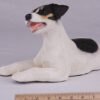 Jack Russell pet dog cremation urn figurine, with ruler