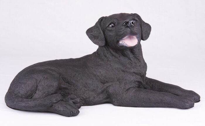 Black Lab Labrador Retriever pet dog cremation urn figurine