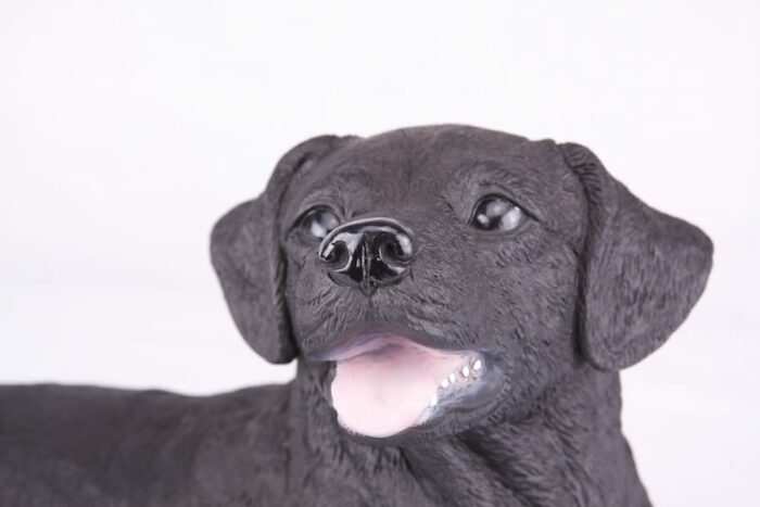 Black Lab Labrador Retriever pet dog cremation urn figurine, face