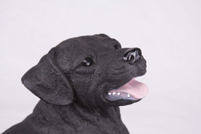 Black Lab Labrador Retriever pet dog cremation urn figurine, face