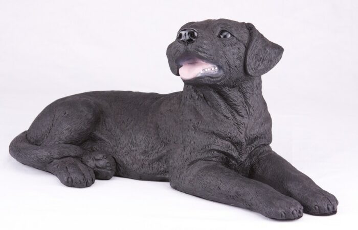 Black Lab Labrador Retriever pet dog cremation urn figurine