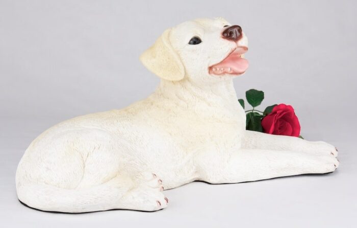 Yellow Lab Labrador Retriever pet dog cremation urn figurine