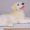 Yellow Lab Labrador Retriever pet dog cremation urn figurine, with ruler