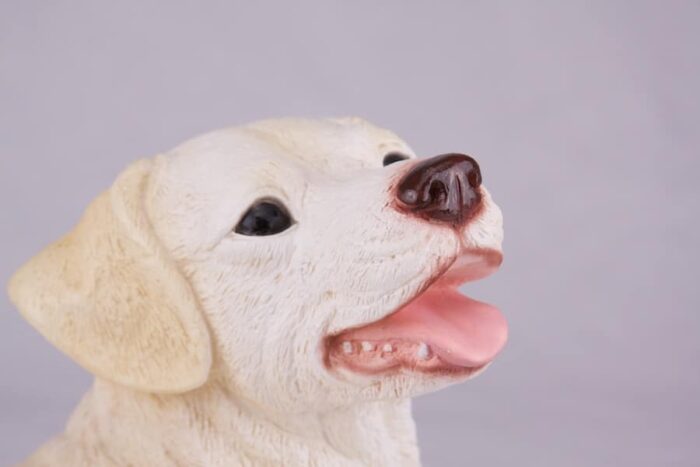 Yellow Lab Labrador Retriever pet dog cremation urn figurine, face