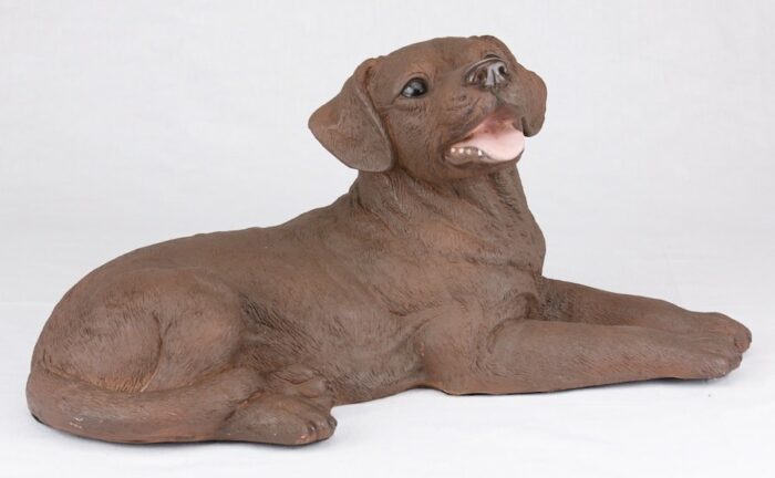 Chocolate Lab Labrador Retriever pet dog cremation urn figurine