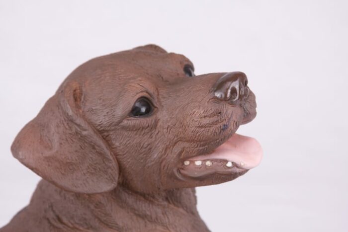 Chocolate Lab Labrador Retriever pet dog cremation urn figurine, face