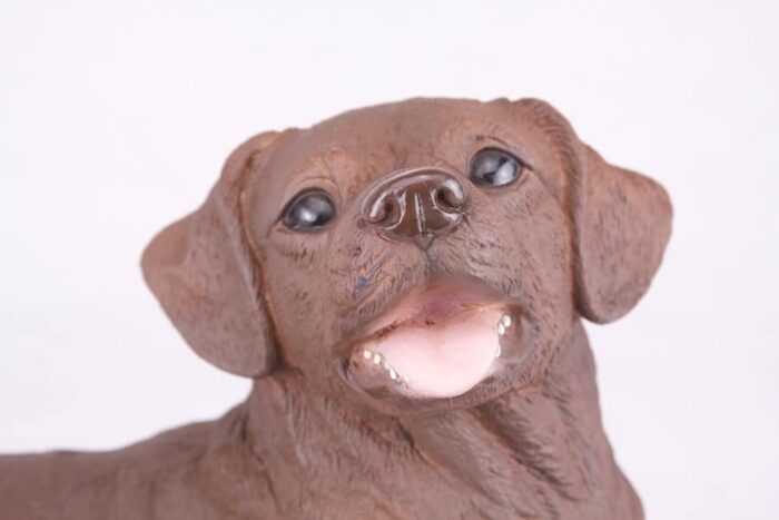 Chocolate Lab Labrador Retriever pet dog cremation urn figurine, face