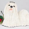 Maltese pet dog cremation urn figurine