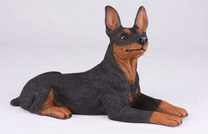 Miniature Pinscher Min Pin pet dog cremation urn figurine