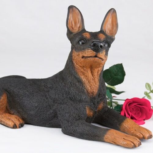 Miniature Pinscher Min Pin pet dog cremation urn figurine