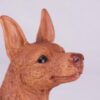 Miniature Pinscher Min Pin pet dog cremation urn figurine, face