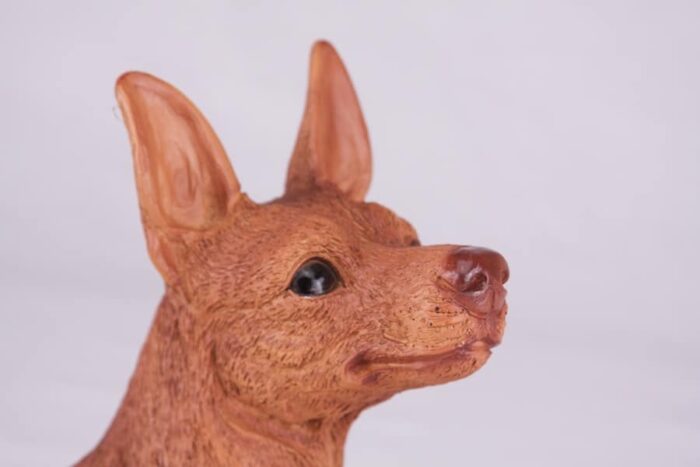 Miniature Pinscher Min Pin pet dog cremation urn figurine, face