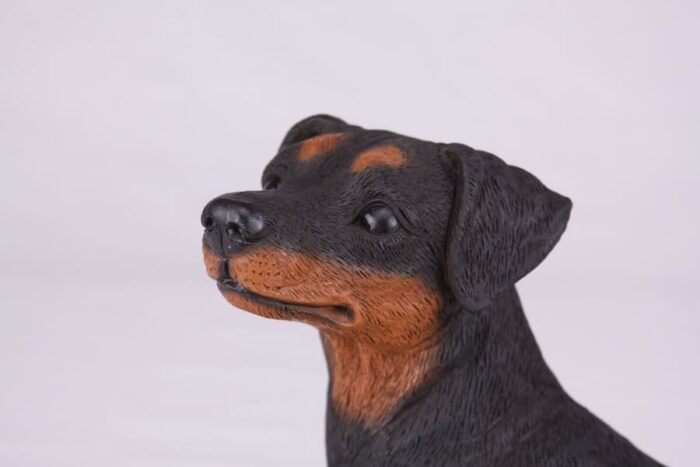 Miniature Pinscher Min Pin pet dog cremation urn figurine, face