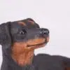 Miniature Pinscher Min Pin pet dog cremation urn figurine, face