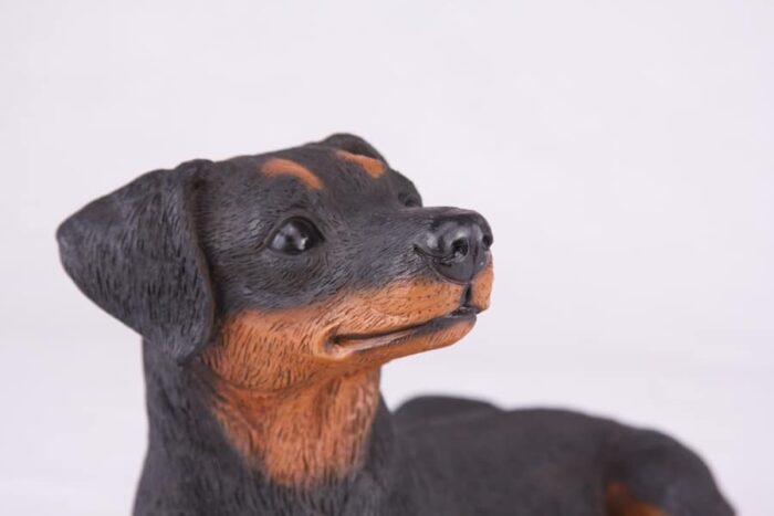 Miniature Pinscher Min Pin pet dog cremation urn figurine, face