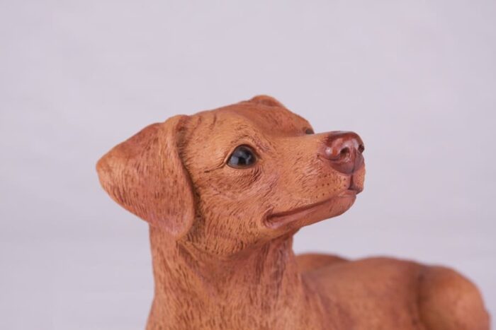 Miniature Pinscher Min Pin pet dog cremation urn figurine, face