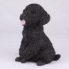 Black Poodle pet dog cremation urn figurine