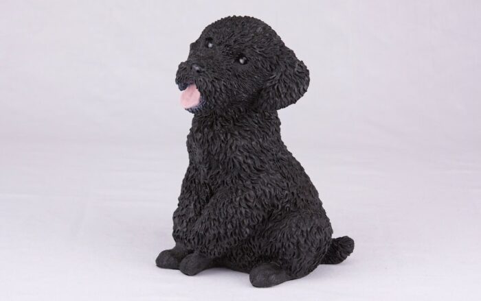 Black Poodle pet dog cremation urn figurine