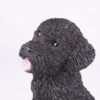 Black Poodle pet dog cremation urn figurine, face