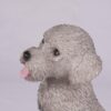 Gray Poodle pet dog cremation urn figurine, face