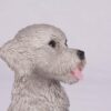 Gray Poodle pet dog cremation urn figurine, face