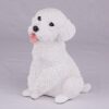 White Poodle pet dog cremation urn figurine