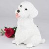 White Poodle pet dog cremation urn figurine