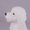 White Poodle pet dog cremation urn figurine, face