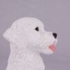 White Poodle pet dog cremation urn figurine, face