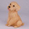 Tan Poodle pet dog cremation urn figurine