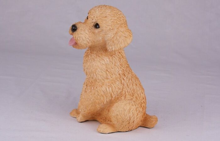 Tan Poodle pet dog cremation urn figurine