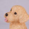 Tan Poodle pet dog cremation urn figurine, face