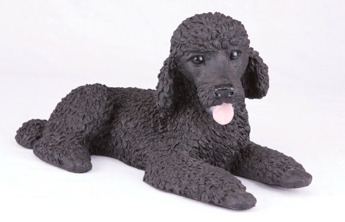 Black Poodle pet dog cremation urn figurine