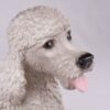 Poodle pet dog cremation urn figurine, face