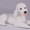 White Poodle pet dog cremation urn figurine