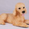 Tan Poodle pet dog cremation urn figurine