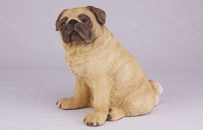 Pug pet dog cremation urn figurine