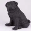 Black Pug pet dog cremation urn figurine